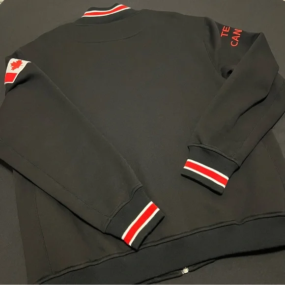 Team Canada Vintage Style Black Full Zip Sweater Jacket With Embroidery XL - Picture 10 of 11